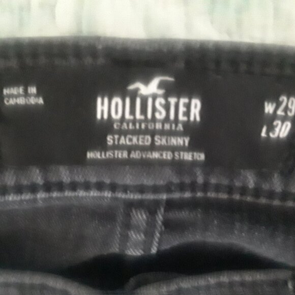 Men's Hollister Size 29x30 Stacked Skinny Advanced Stretch Black Jeans - Picture 7 of 8